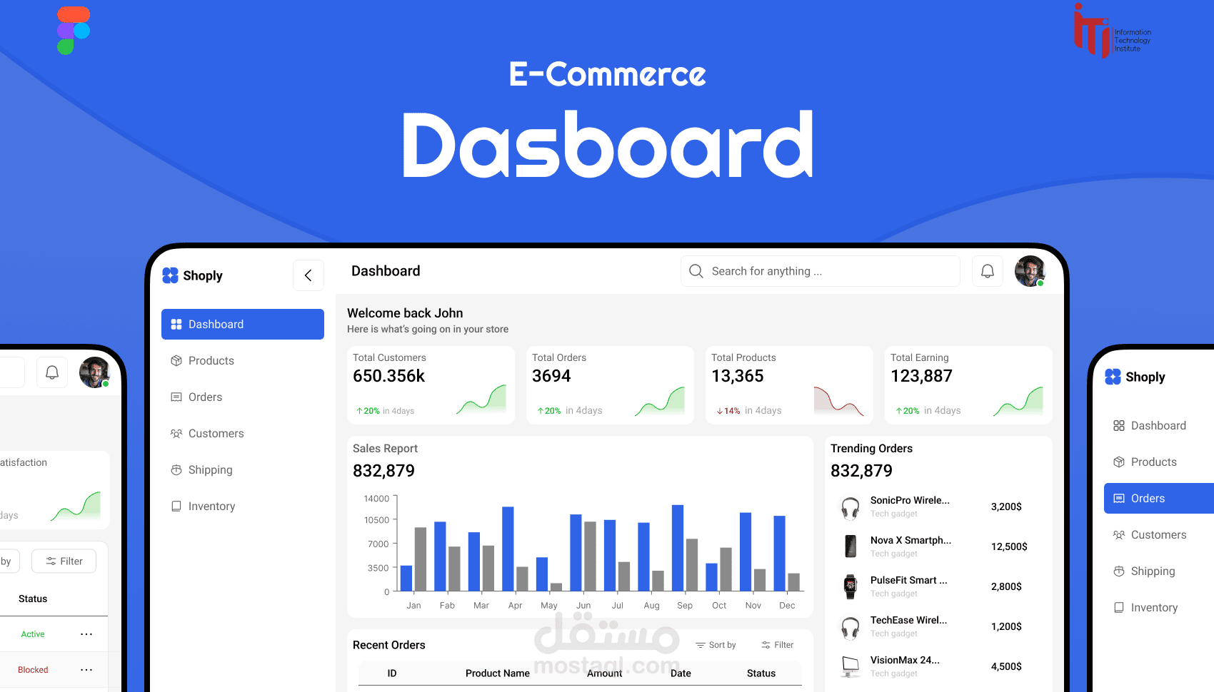 E-commerce Dashboard (لوحة تحكم متجر إلكتروني)