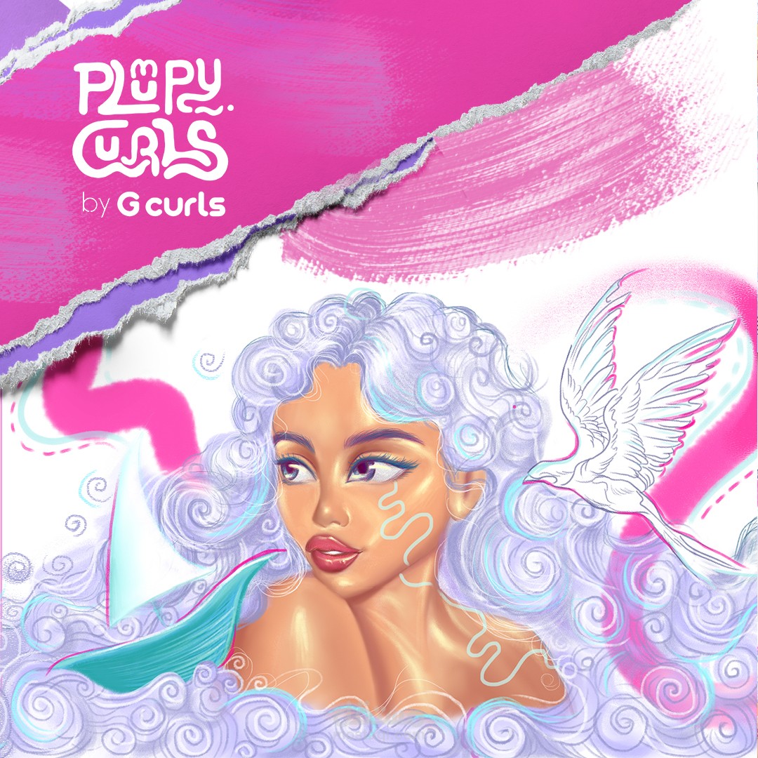 إعادة تصميم الهوية البصرية وتصميم عبوات لعلامة Plumpy Curls لمستحضرات الشعر الكيرلي