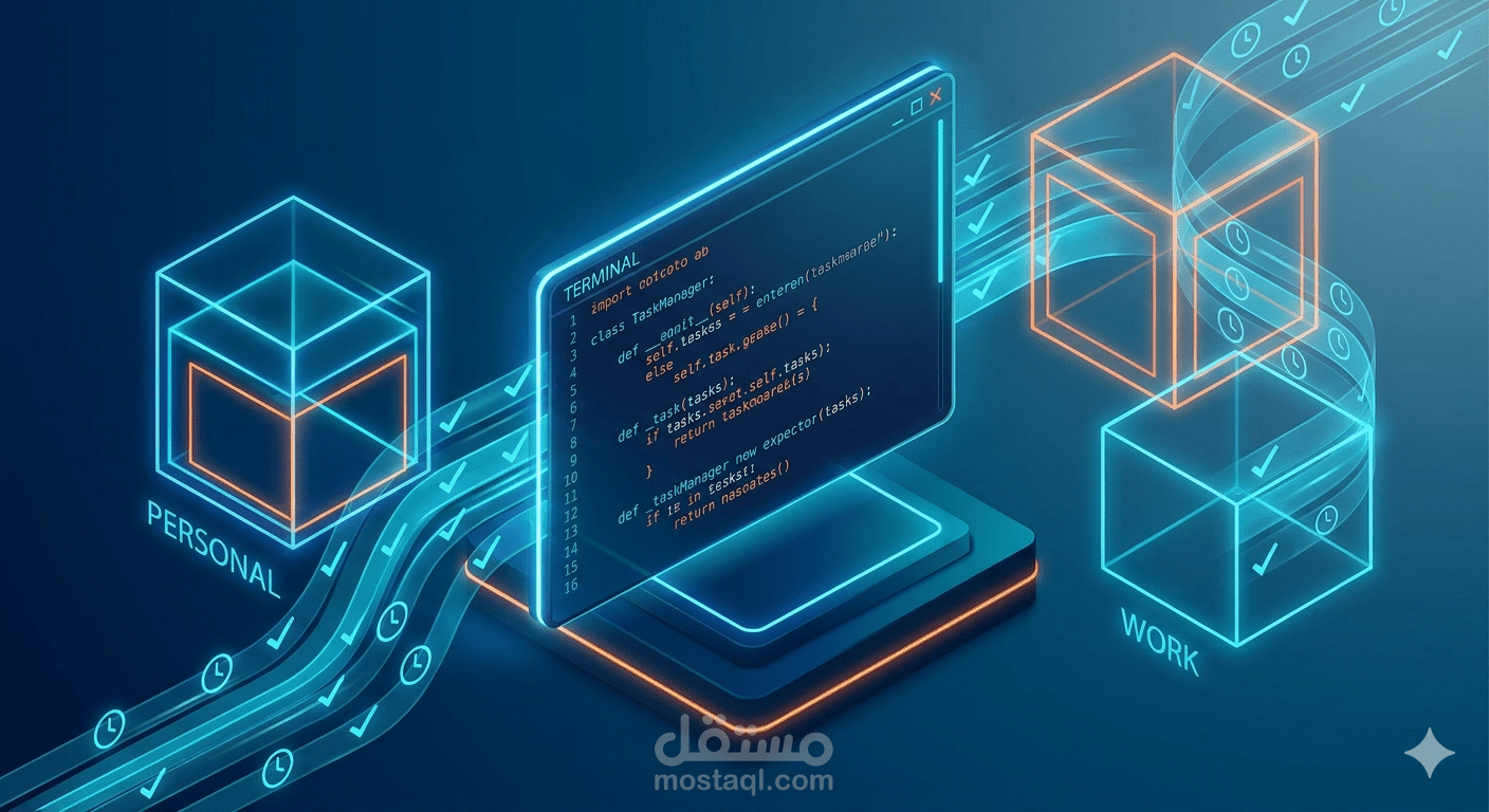 نظام إدارة المهام الذكي (CLI) بشكل مبدئي و تطبيق مفهوم (OOP)
