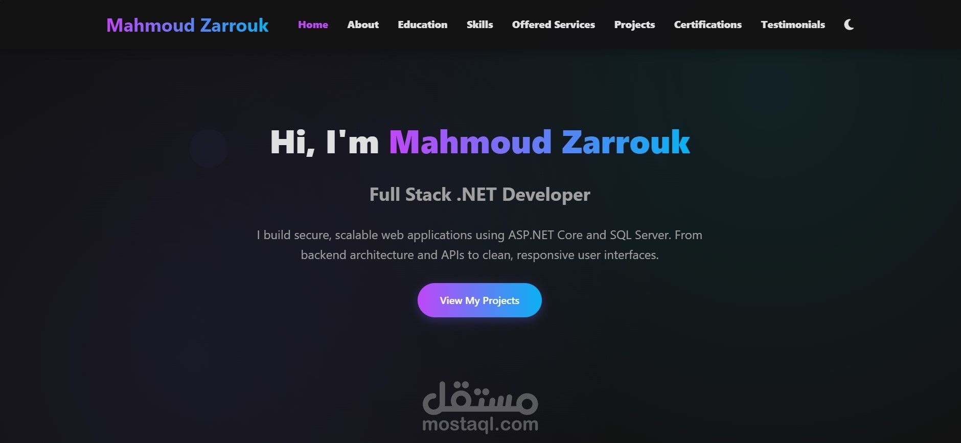 Creative Portfolio Website – موقع بورتفوليو احترافي متجاوب