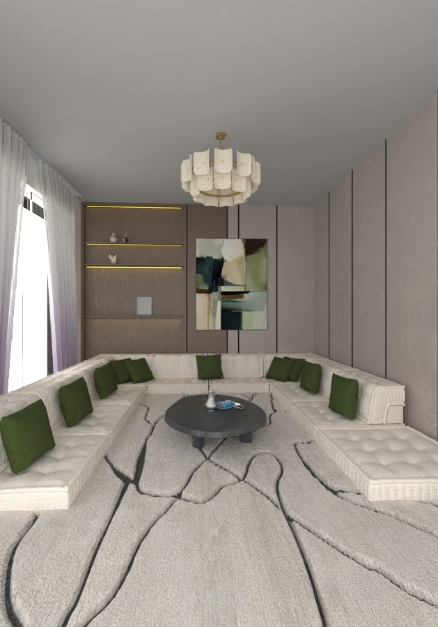 تصميم داخلي عصري لمجلس عربي