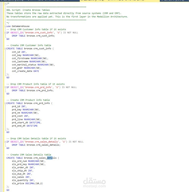 SQL Data Warehouse Project (Bronze Layer Implementation)