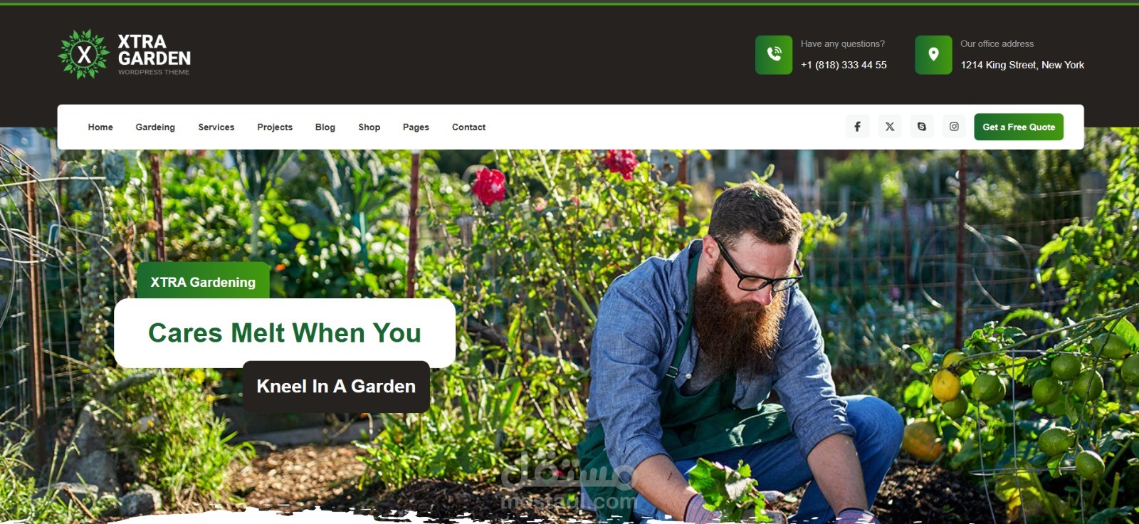 موقع XTRA Garden – تصميم واجهة أمامية احترافية لشركة خدمات حدائق