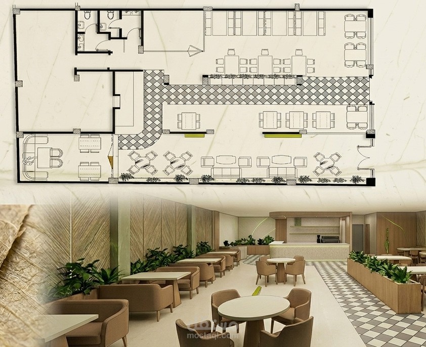 تصميم مخطط معماري لكافيه