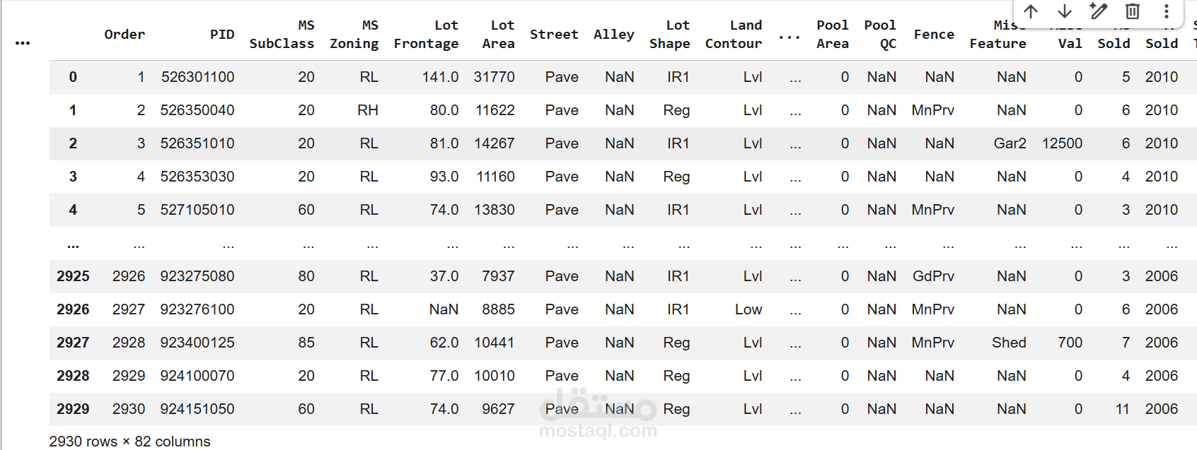 معالجة وتحليل بيانات العقارات
