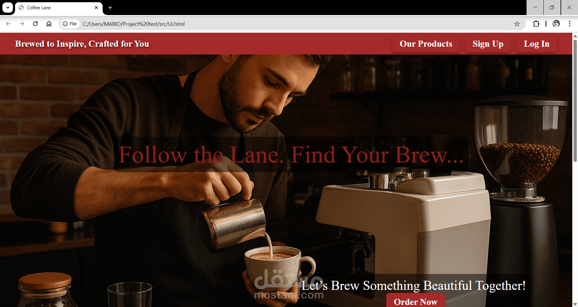 انشاء موقع ل Brand قهوه