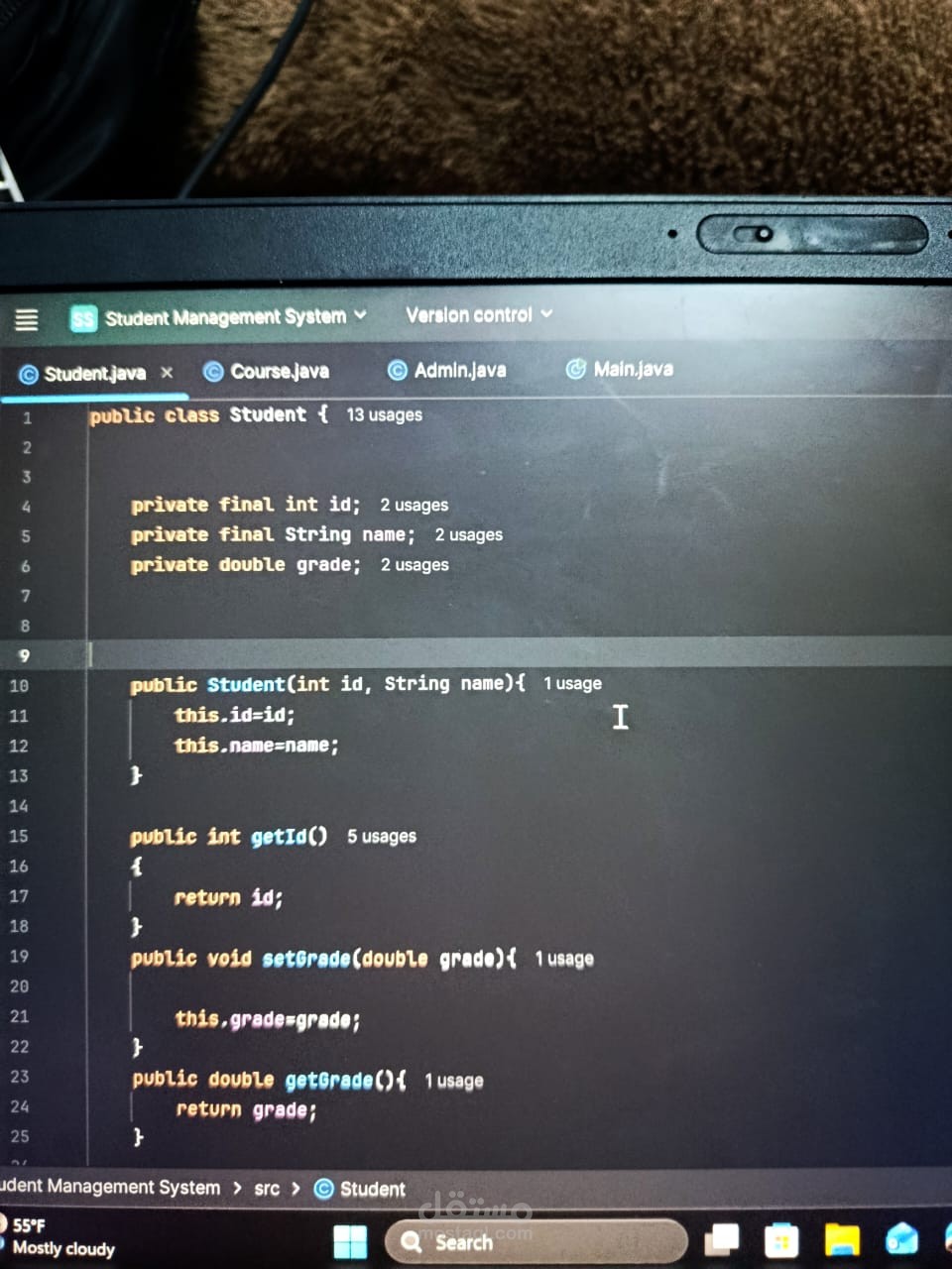 Student Management System used in java