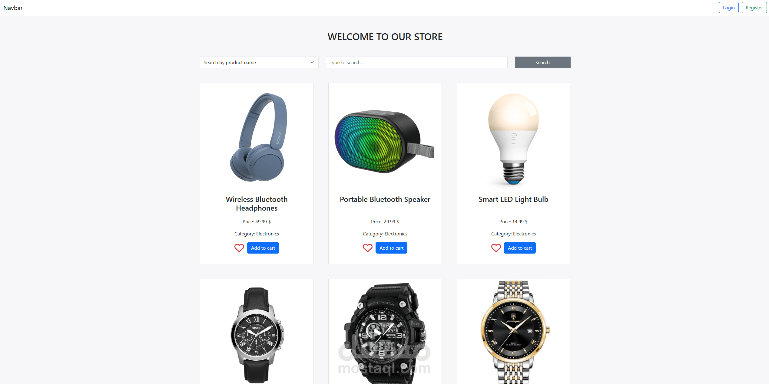 نظام تجارة إلكترونية متكامل ببرمجة JavaScript pure (Vanilla JS)