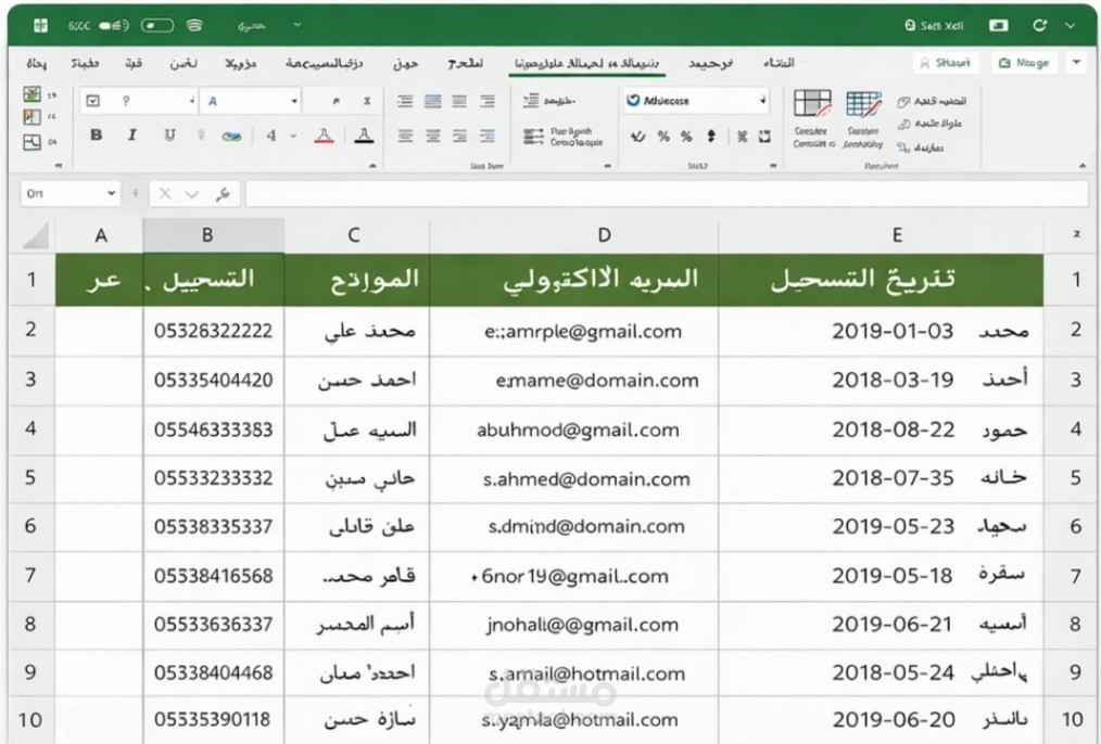 إدخال وتنظيم بيانات عملاء على Excel باحترافية
