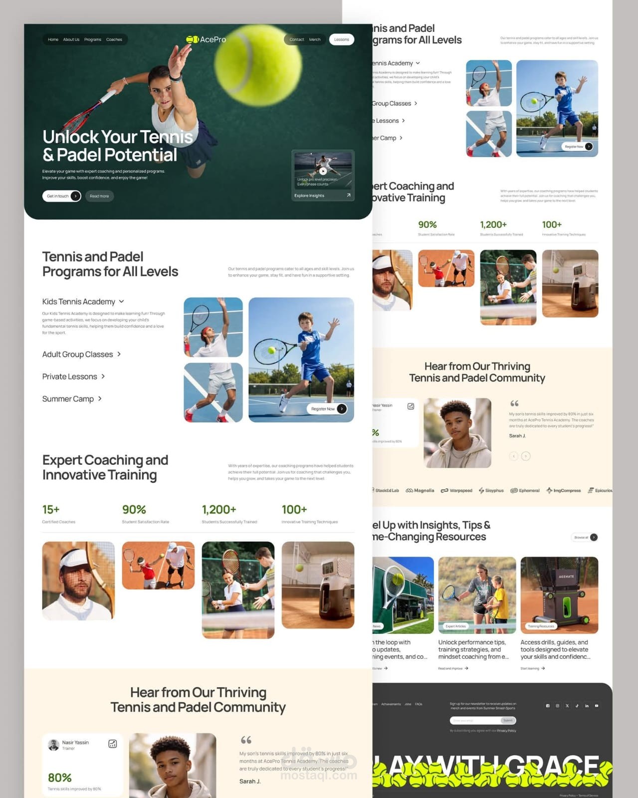 Tennis and Padel Academy Website UI/UX Design