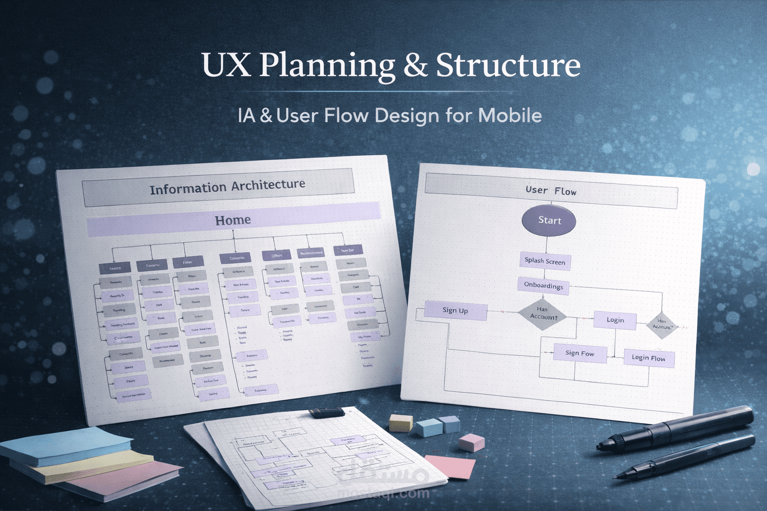 تصميم Information Architecture & User Flow لتطبيق E-commerce
