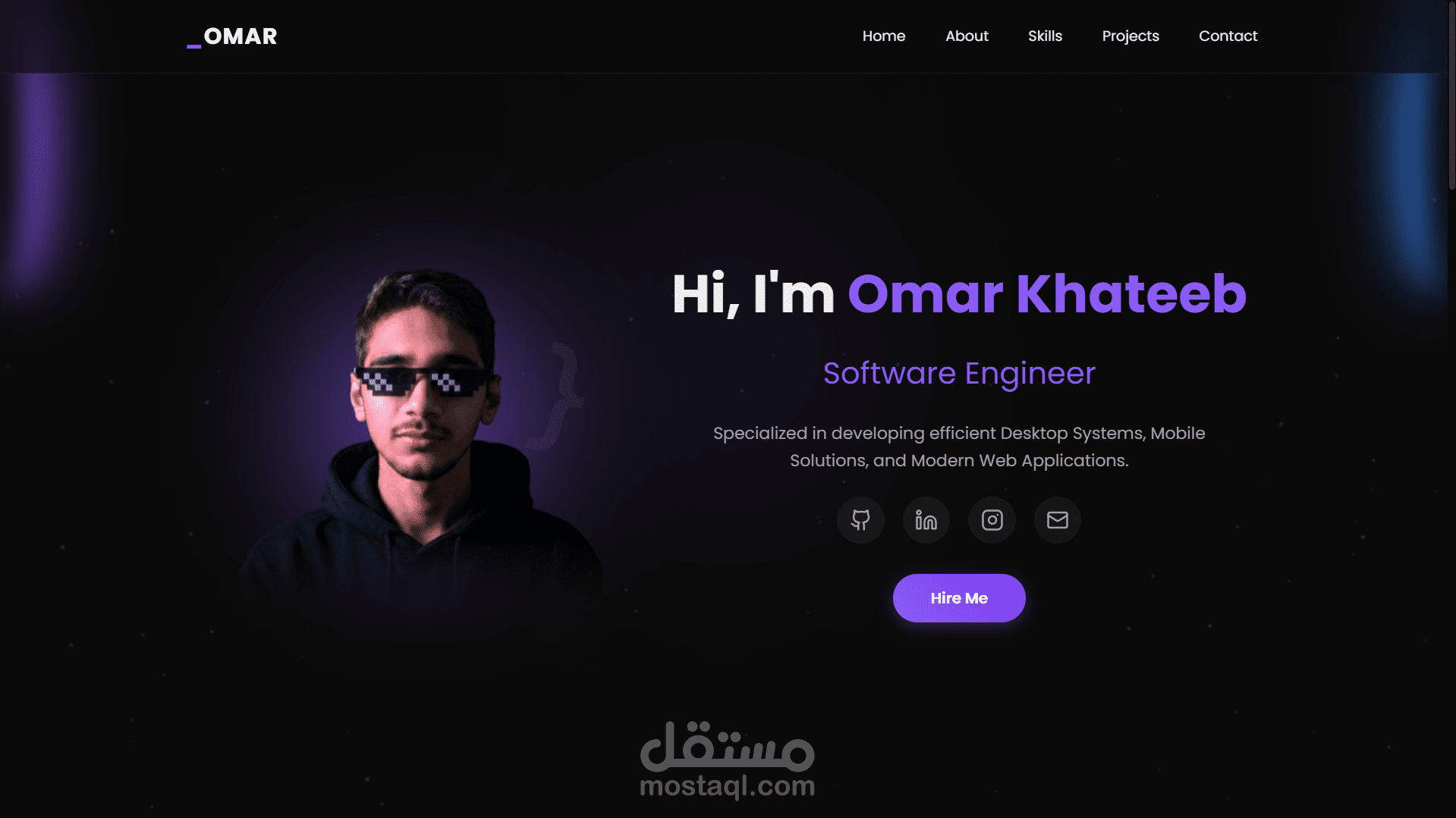 موقع تعريفي شخصي (Portfolio)