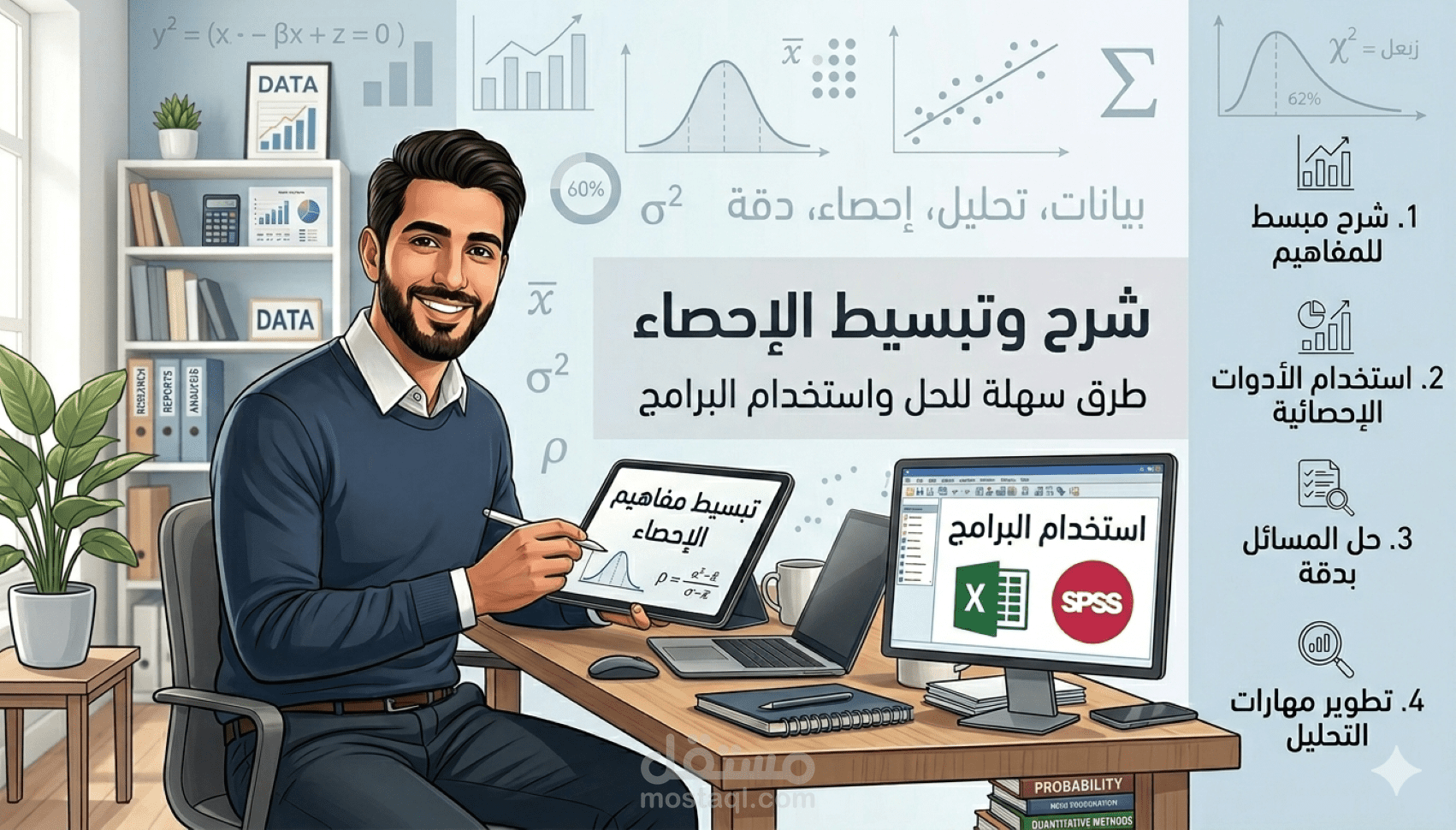فيديو يشرح مقاييس النزعة المركزية (MEAN - MEDIAN - MODE) بطريقة سهلة وبسيطة
