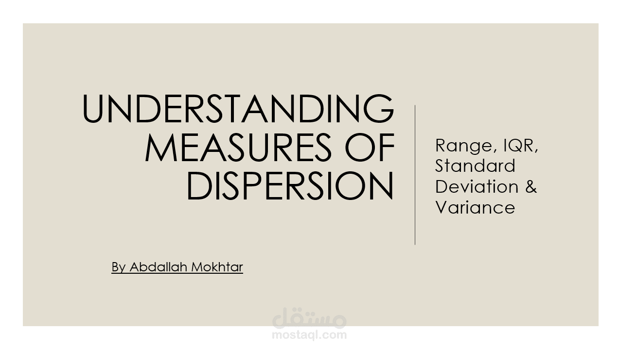 Professional PowerPoint Explaining Measures of Dispersion in a Simple Way