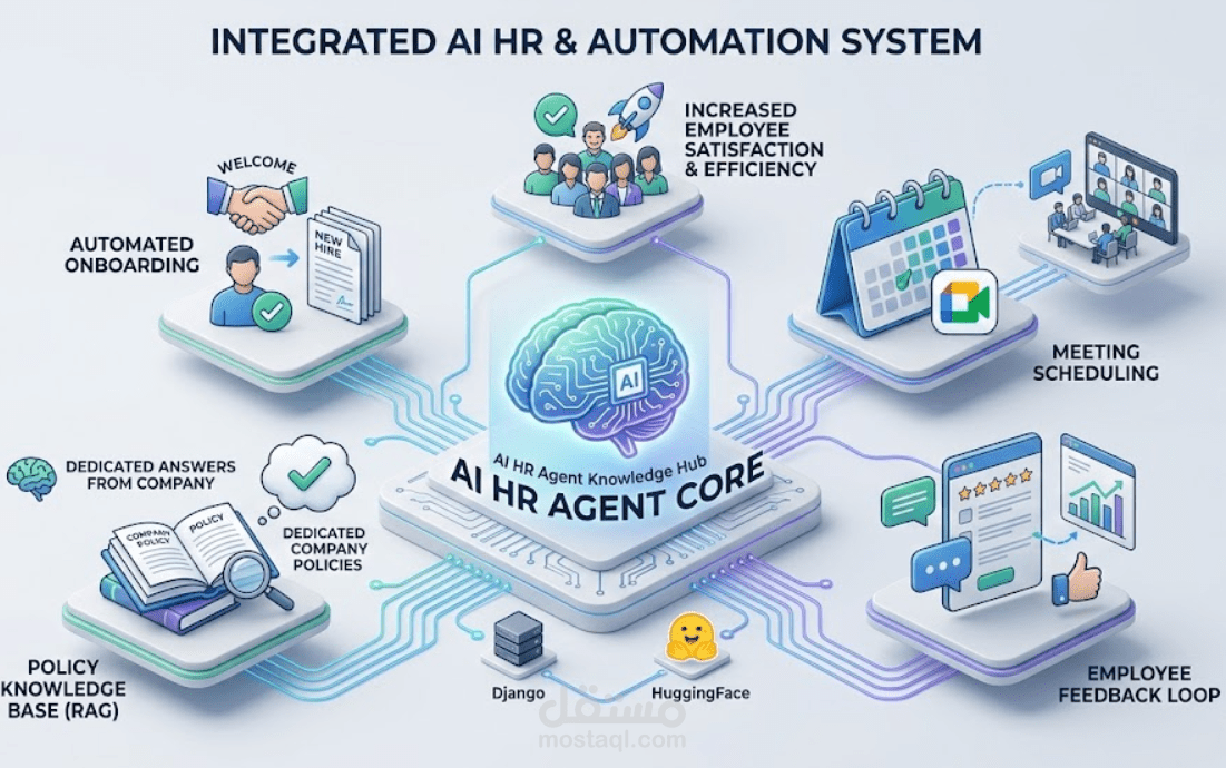 نظام أتمتة الموارد البشرية وخدمة العملاء عبر واتساب (AI HR Agent)