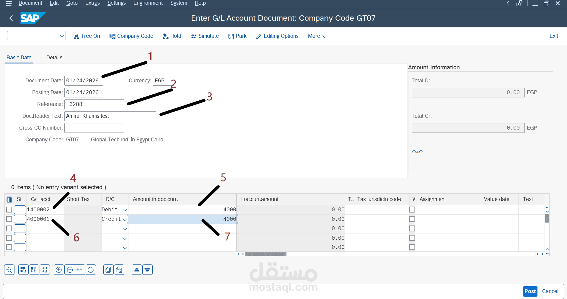 عرض ومراجعة القيود المحاسبية باستخدام SAP (FB03)