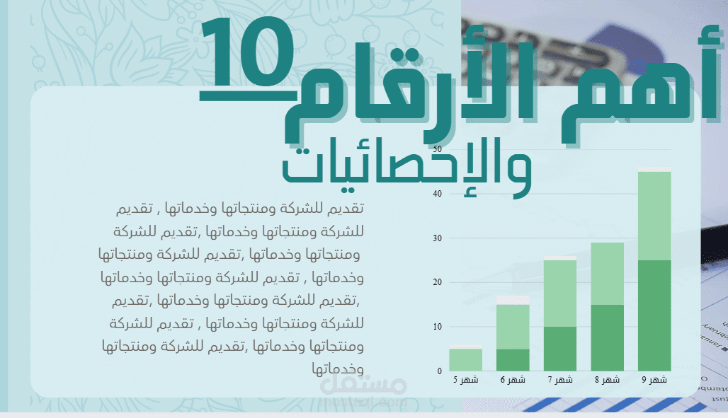 تصميم عرض بوربوينت (PowerPoint) إبداعي يحول أفكارك لواقع مبهر.