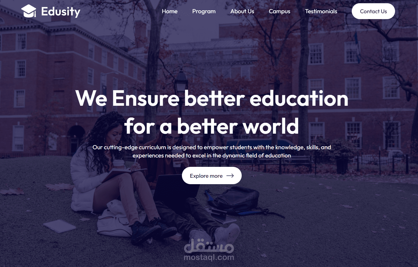 EDUSITY - UNIVERSITY WEBSITE