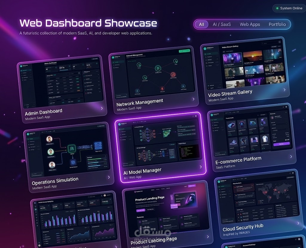 لوحة التحكم الاحترافية (Admin Dashboard System)