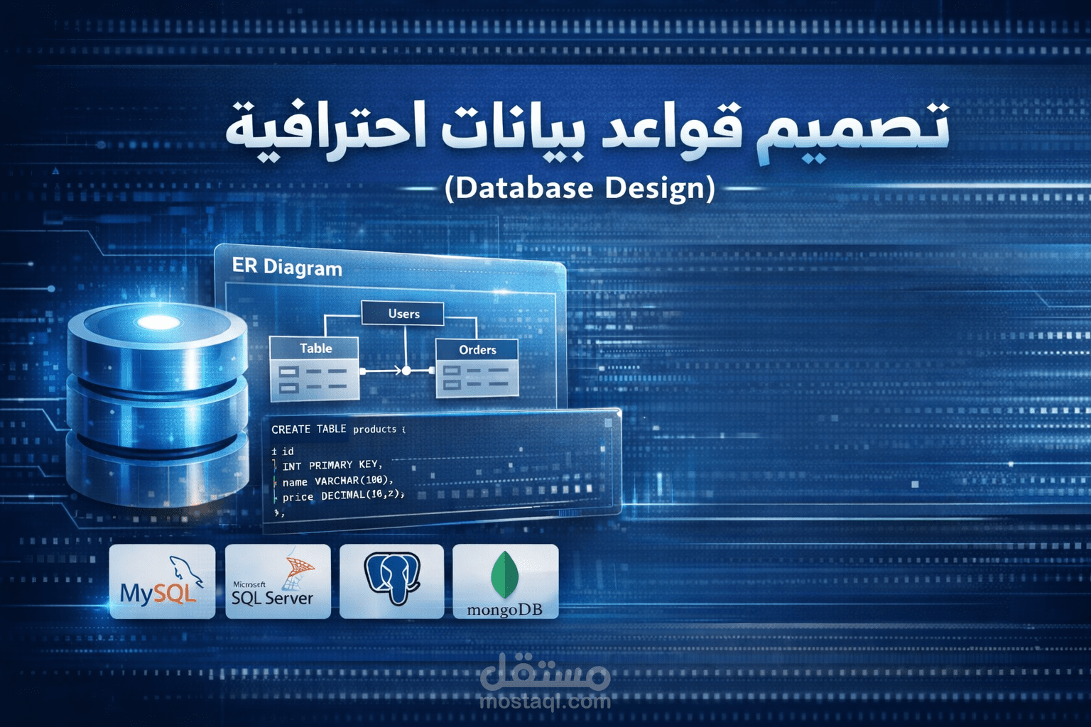 تصميم قواعد بيانات احترافية وتنظيم البيانات بكفاءة عالية