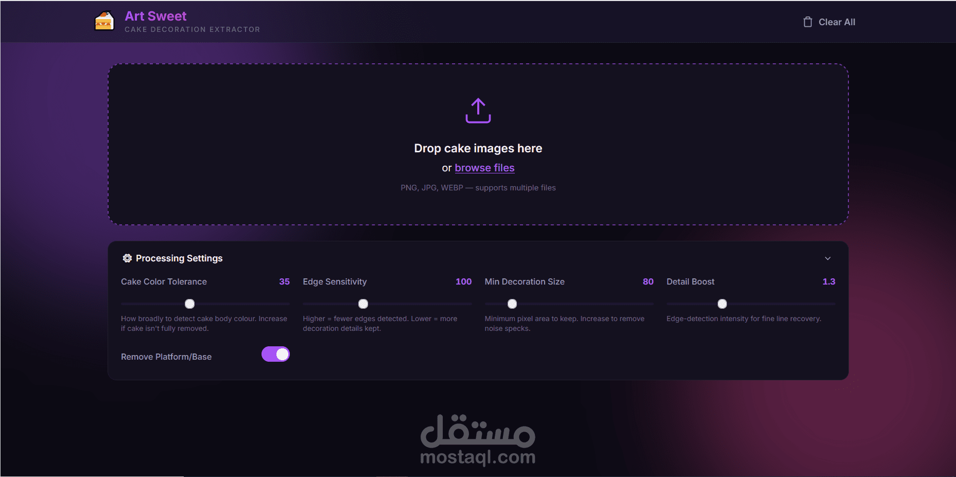 Web app for cake decorations extractor