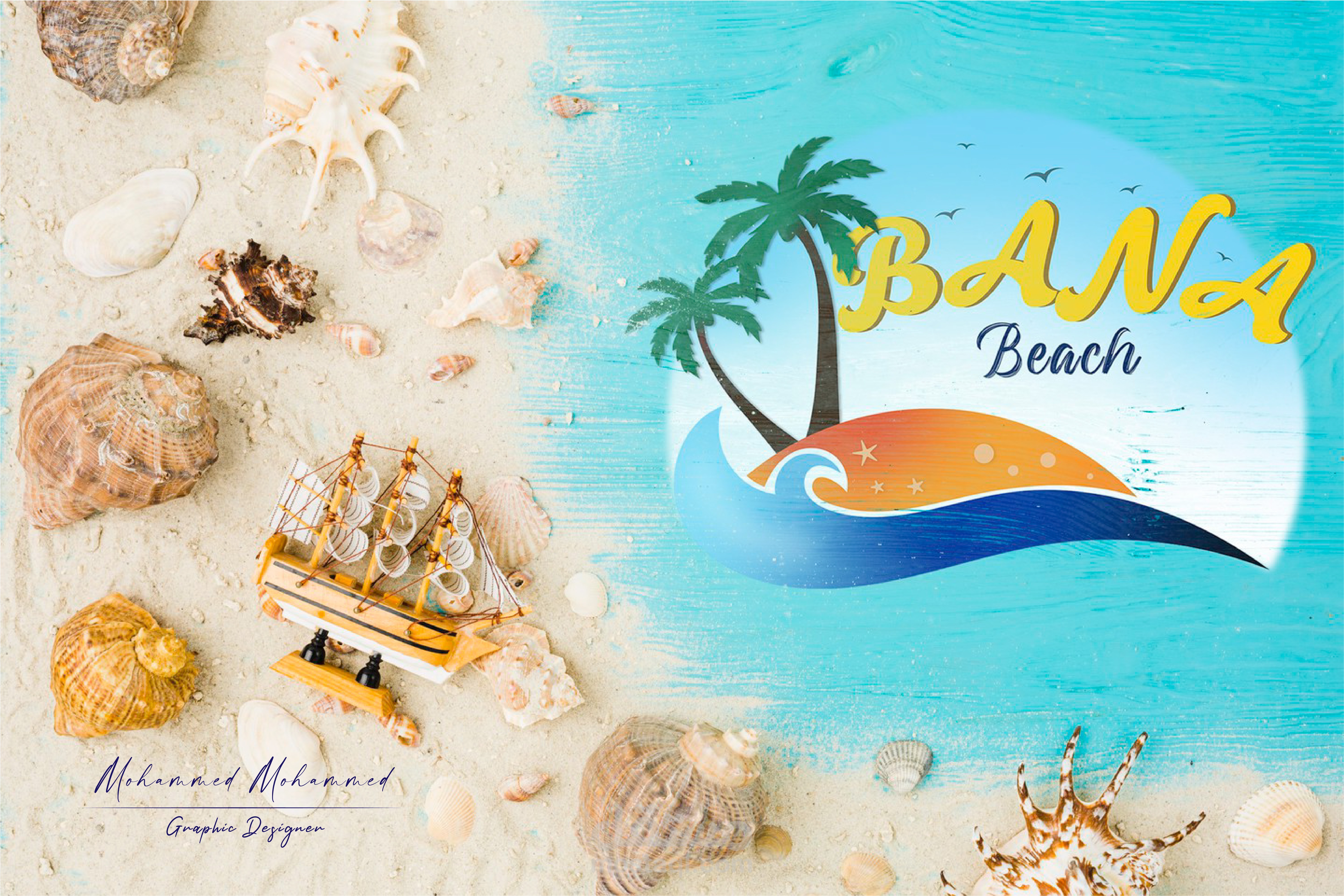 تصميم شعار احترافي لمنتجع BANA السياحي