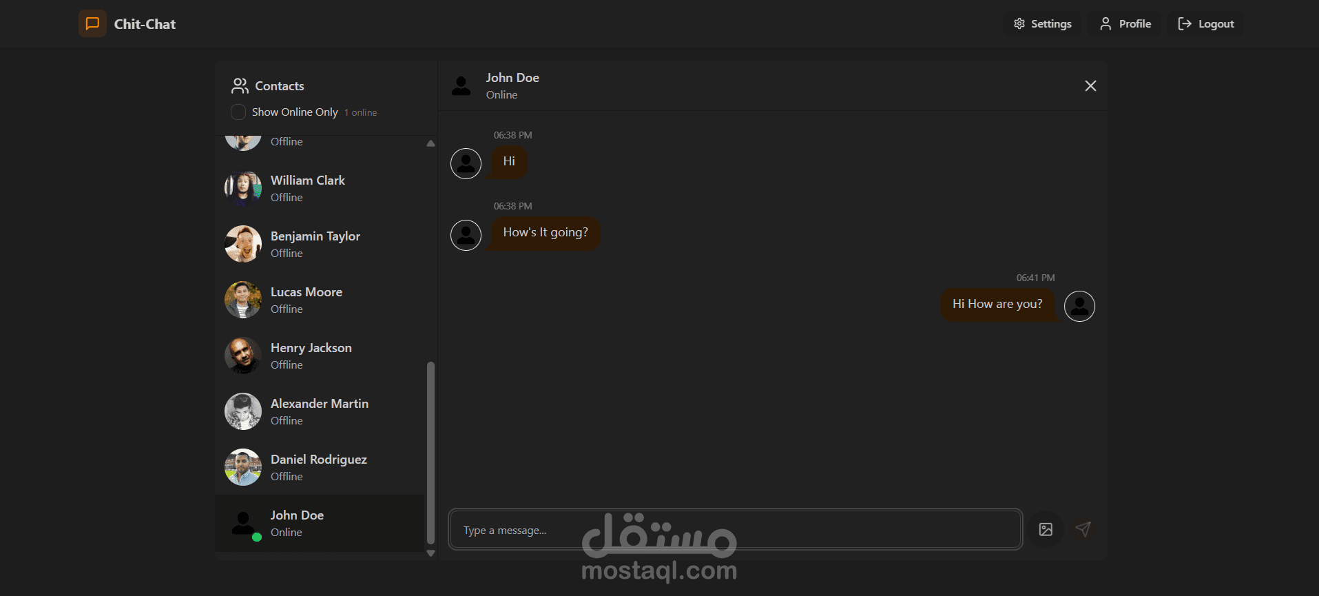 مشروع الشات الفوري