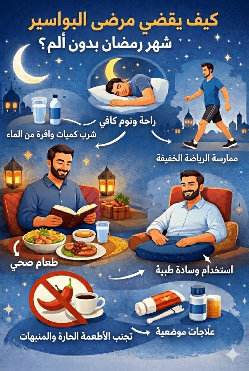 مقال طبي: كيف يقضي مرضى البواسير شهر رمضان بدون ألم؟