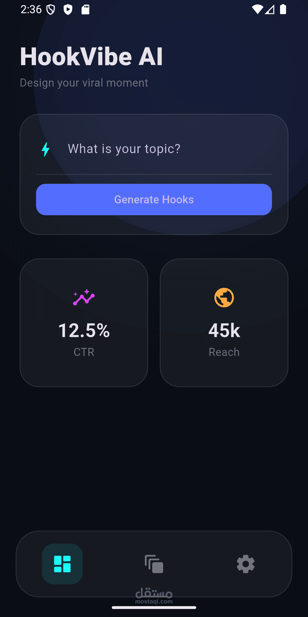 تطبيق توليد هوكات بالذكاء الاصطناعي