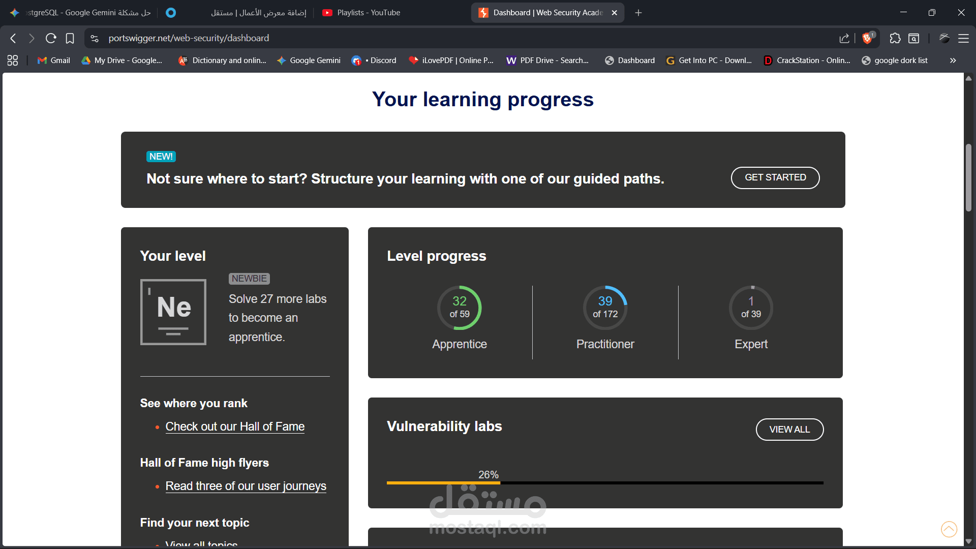 اختبار اختراق تطبيقات الويب المتقدم (Web Security Expert - PortSwigger Labs)