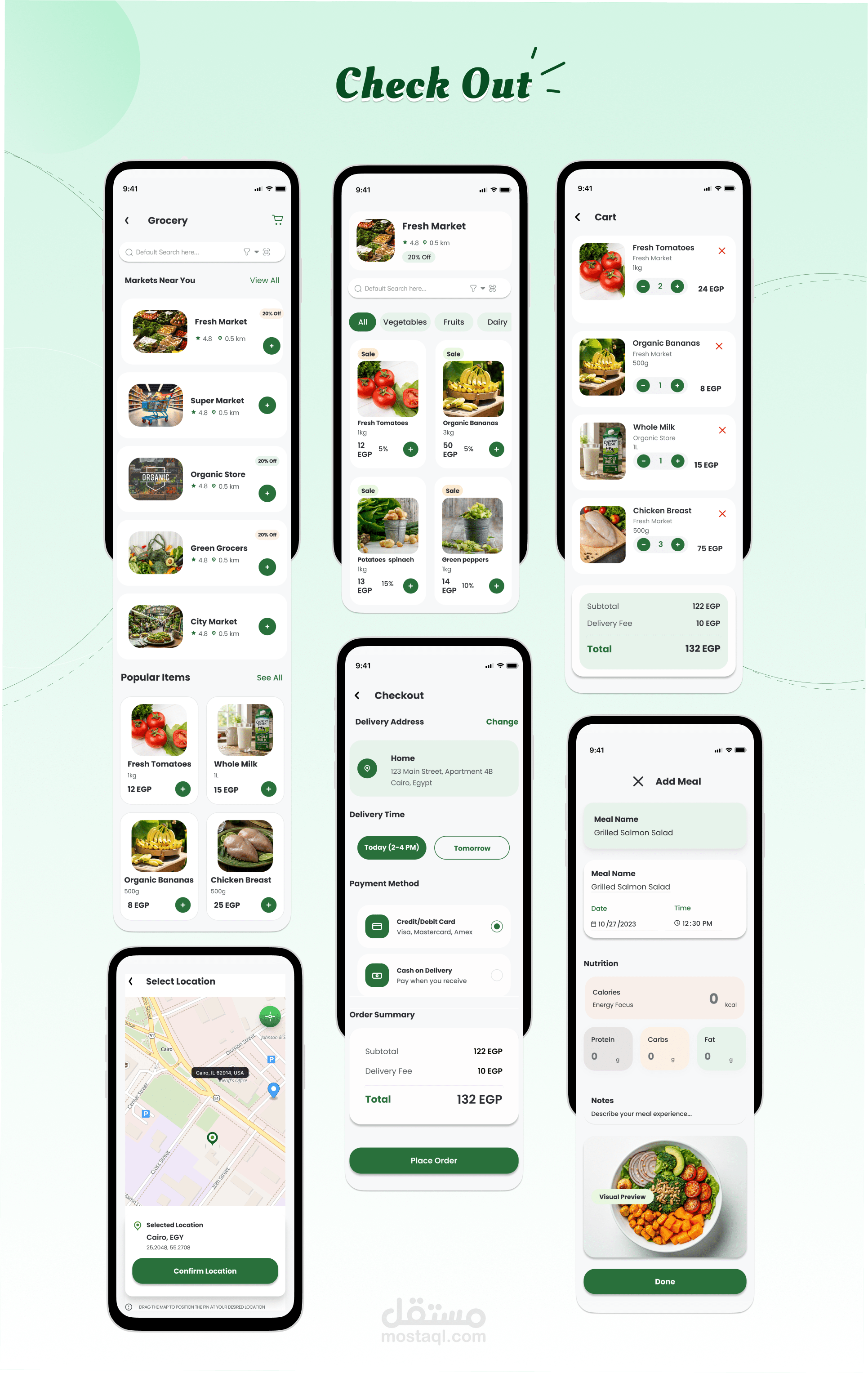 تصميم UI/UX لتطبيق Smart Meals