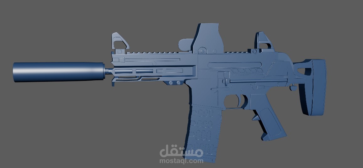 High-Detail 3D Weapon Model – Hard Surface Modeling in Maya