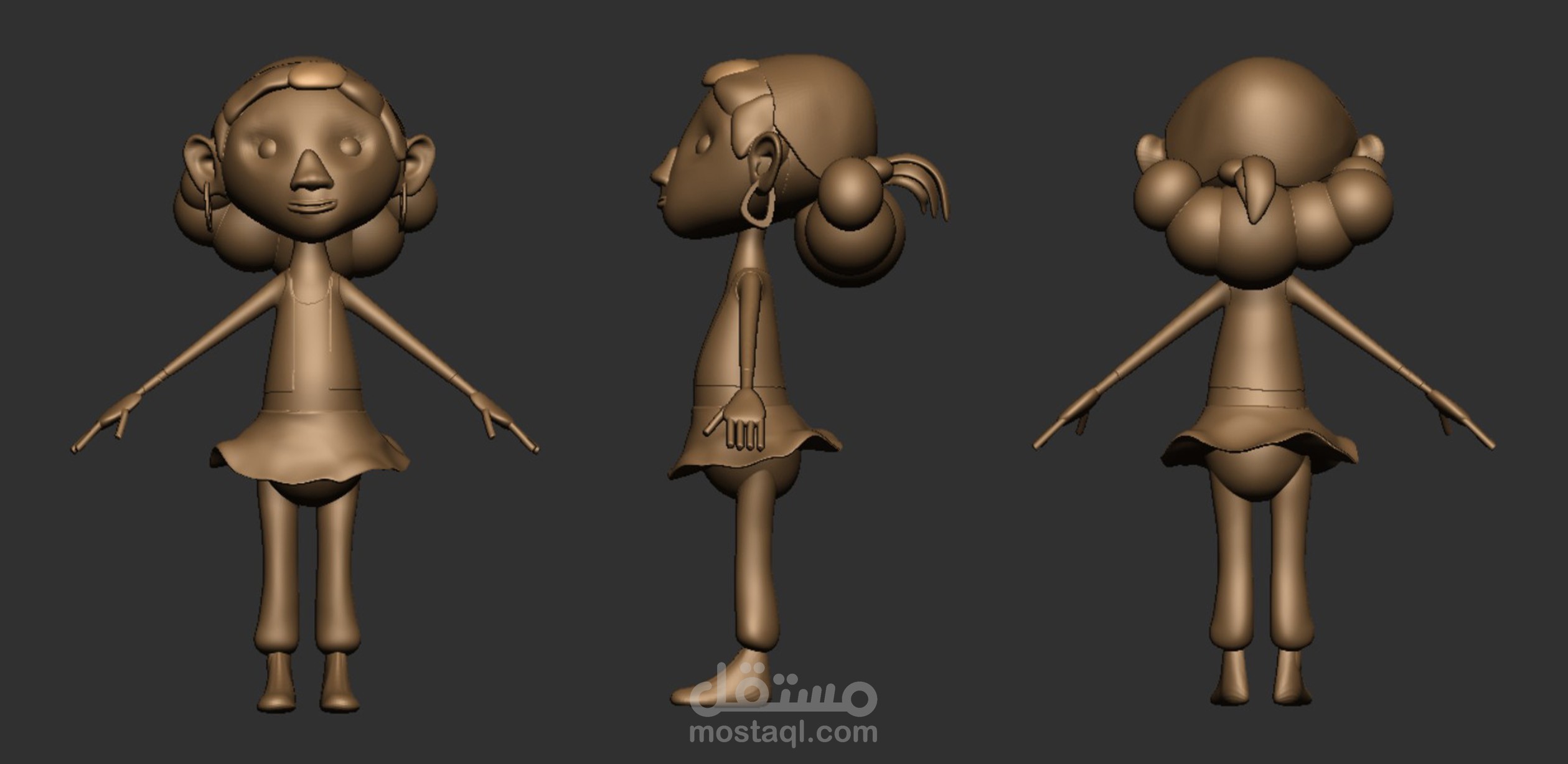 "3D Character Modeling – Cartoon / Stylized" : "تصميم موديل 3D لشخصيات كرتونية أو ستايل مميز"