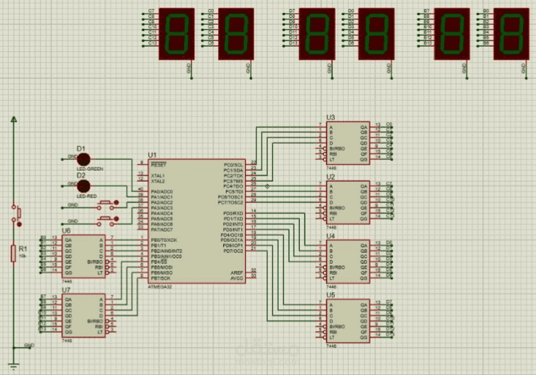 Digital clock using ATmega32