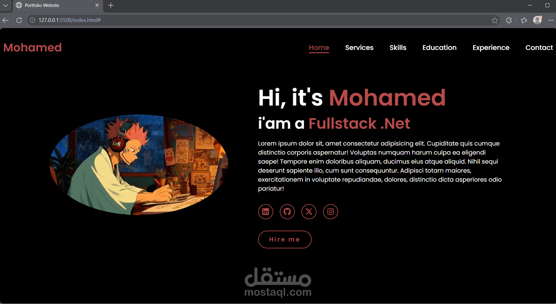 simple  page portfolio