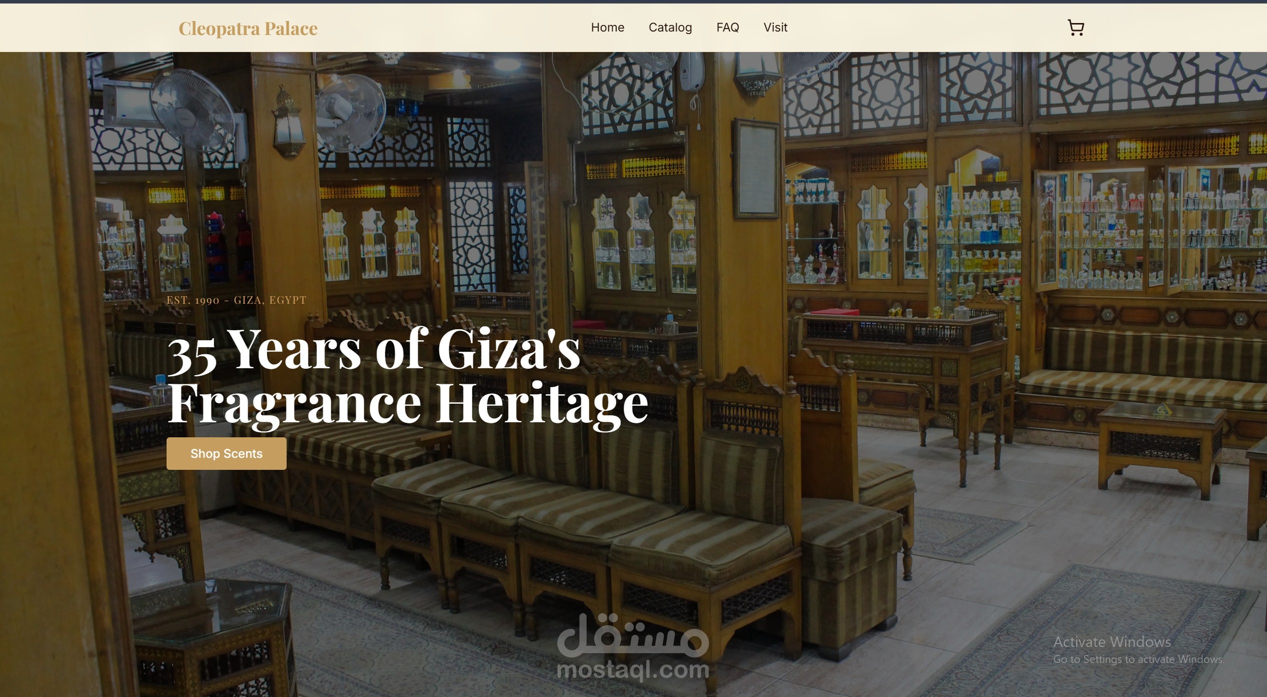 متجر قصر كليوباترا للعطور: تجربة تسوق فاخرة بتقنيات Next.js وتحسين أداء فائق