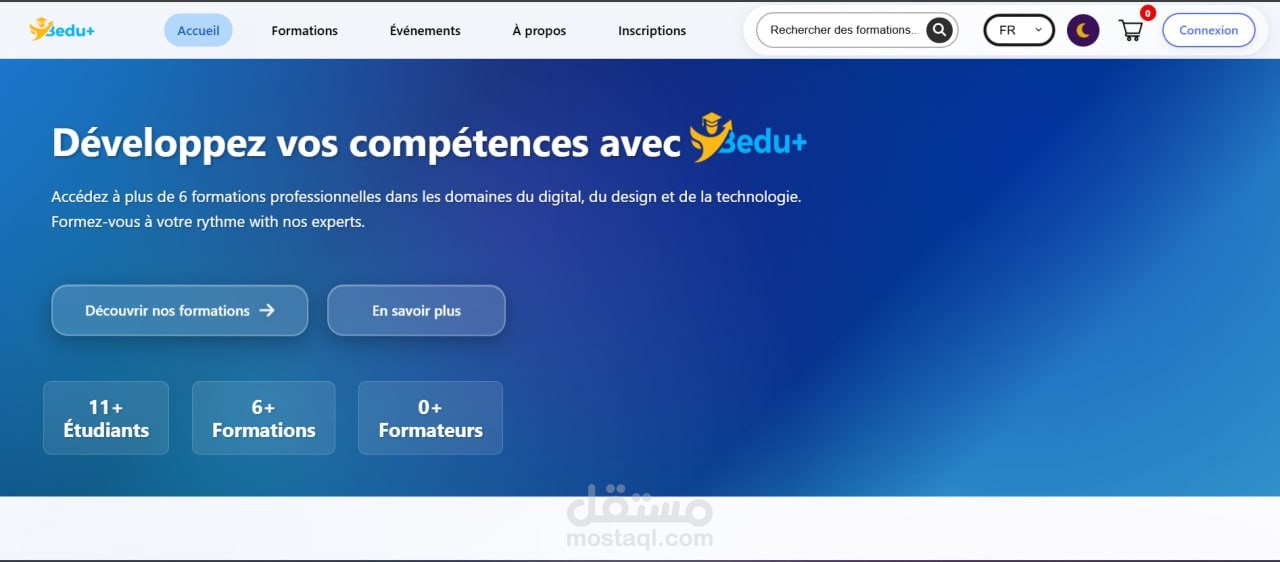منصة تعلم إلكتروني متكاملة لإنشاء الدورات التعليمية، إدارة الطلاب، وتتبع التقدم والاختبارات