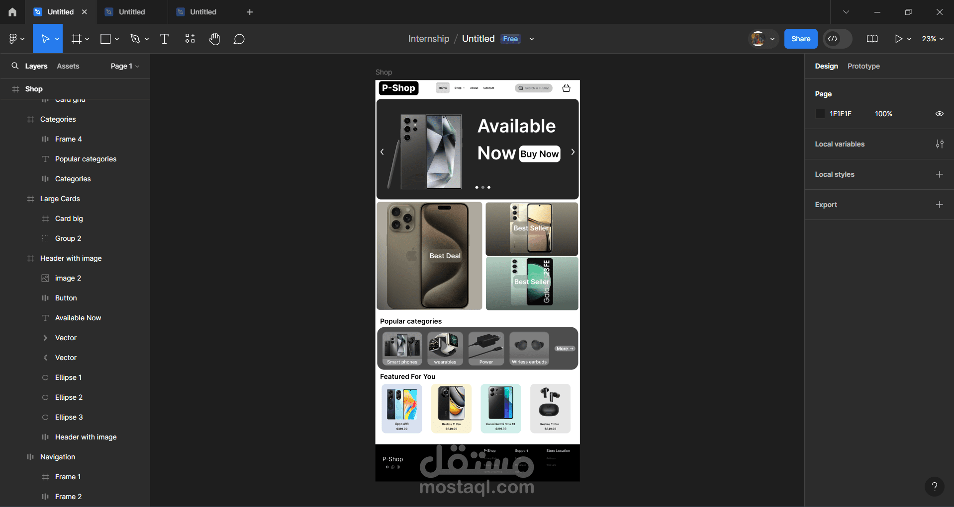 UI/UX E-commerce website