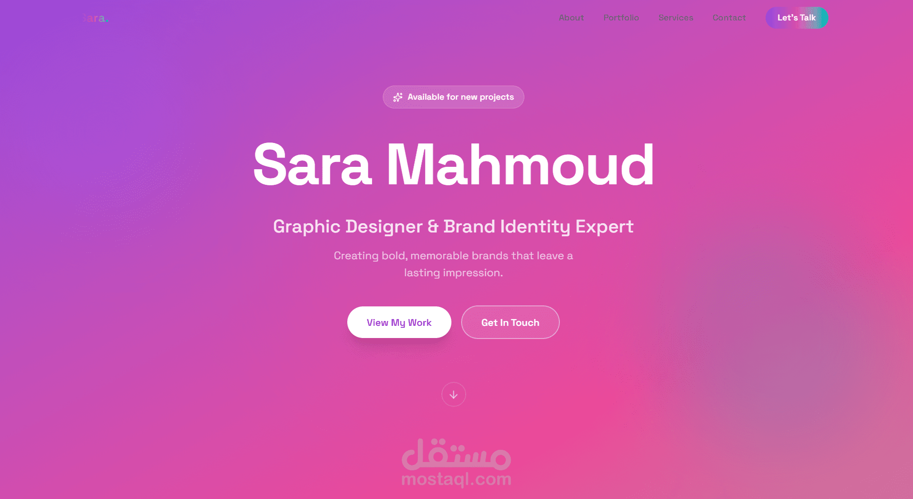 تصميم موقع Portfolio احترافي