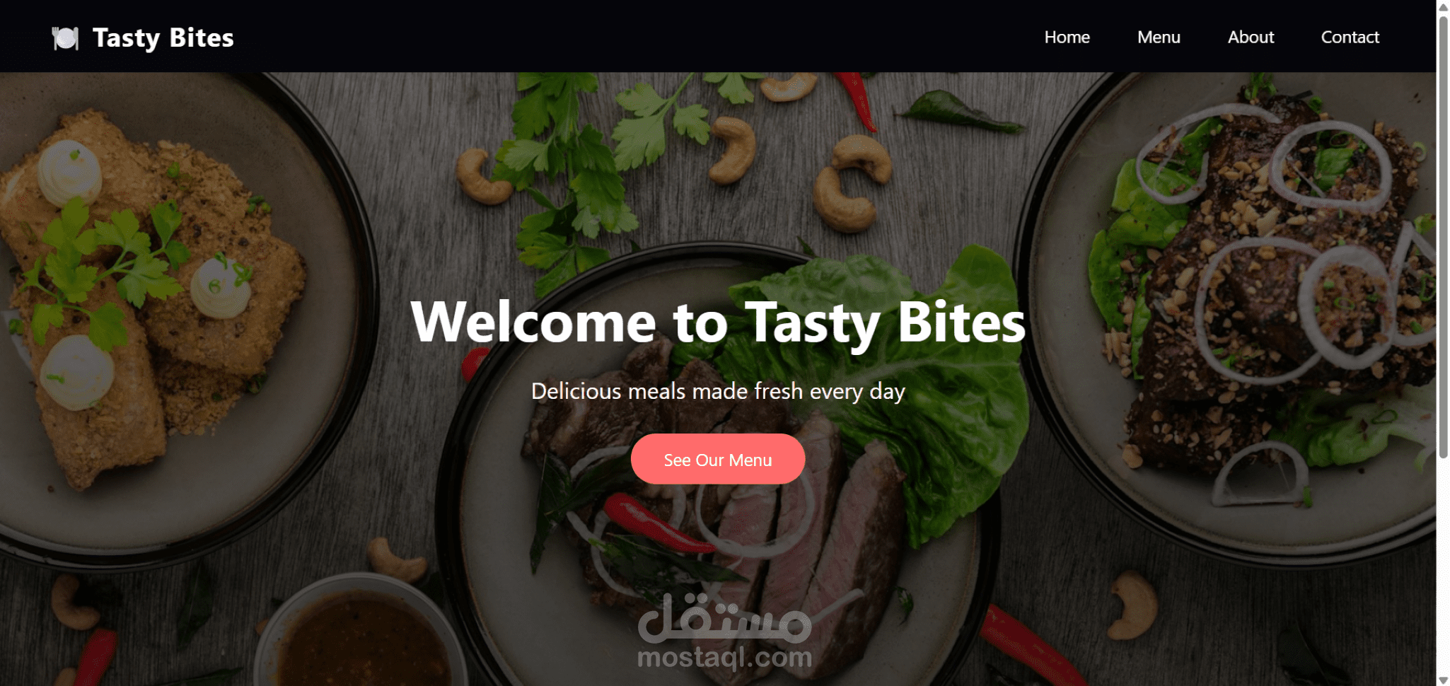 تصميم موقع مطعم Tasty Bites - صفحات4
