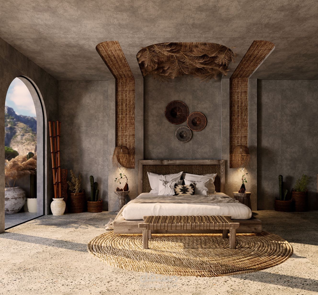 تصميم داخلي لجناح ملكي (Royal Suite) بطابع فندقي فاخر وراقي