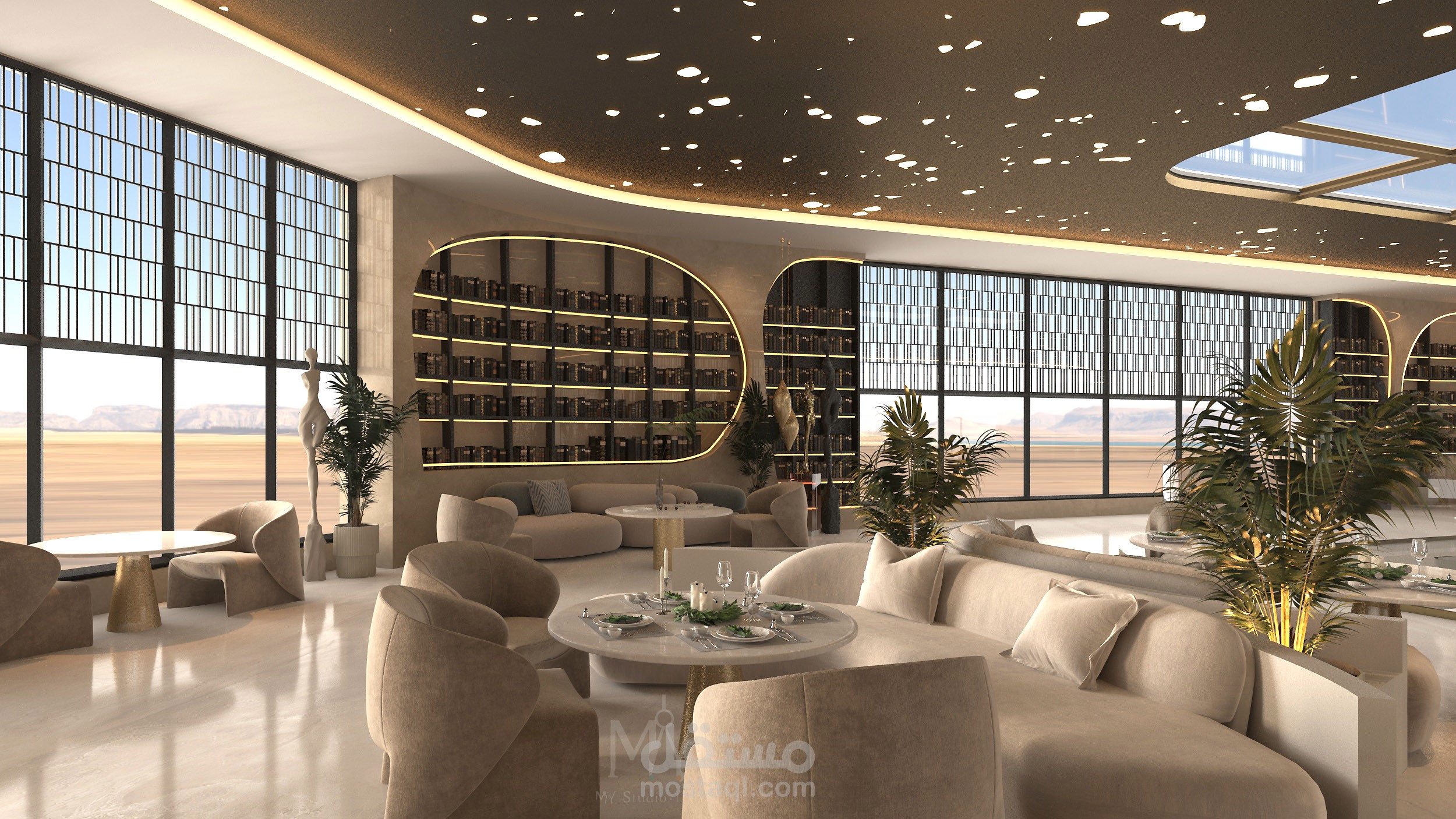 تصميم مطعم ولاونج فاخر | شرم الشيخ