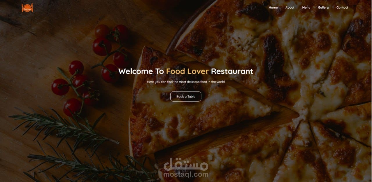 تصميم وتطوير صفحة هبوط (Landing Page) لمطعم Food Lover
