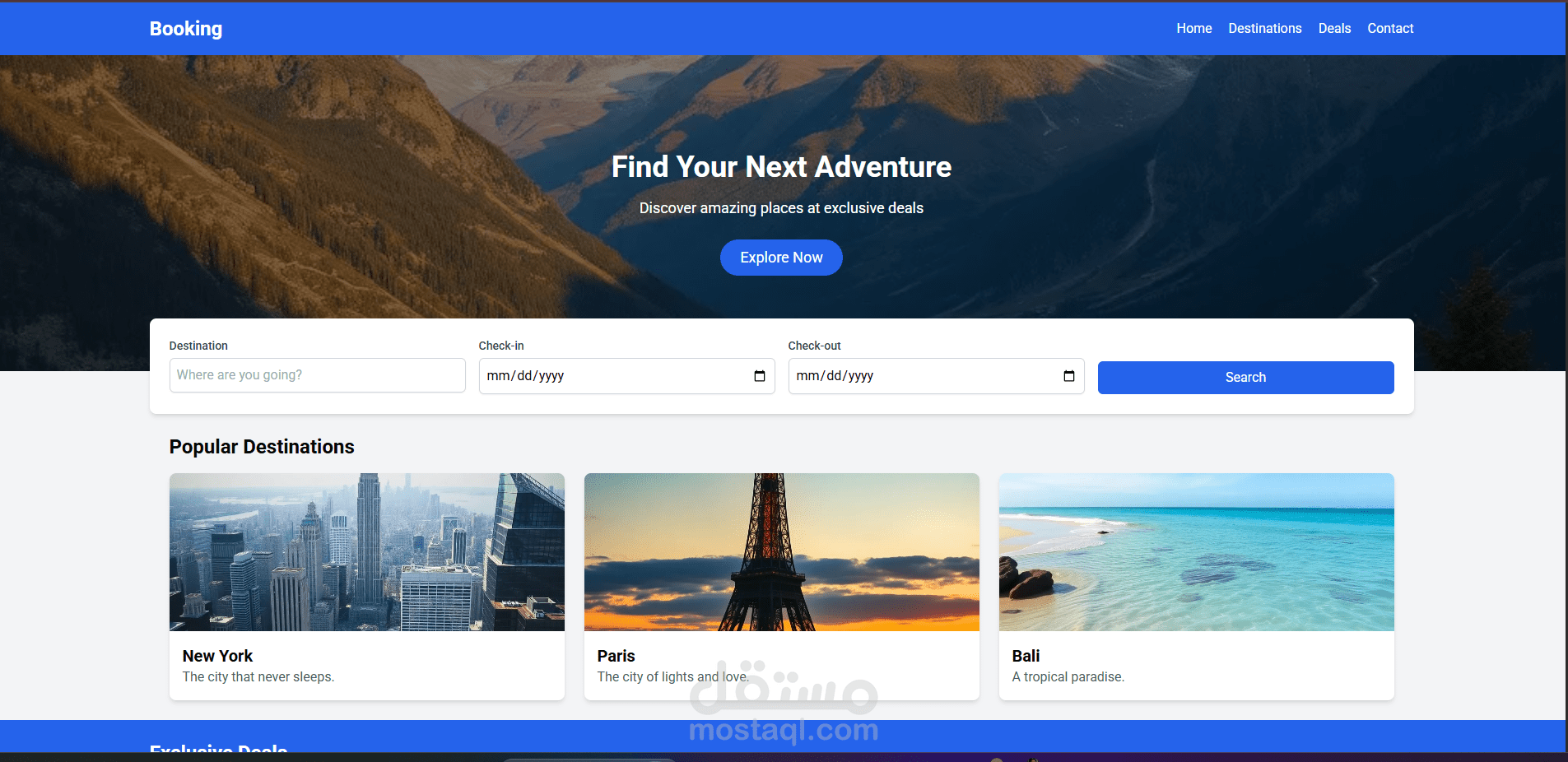 Booking Landing Page