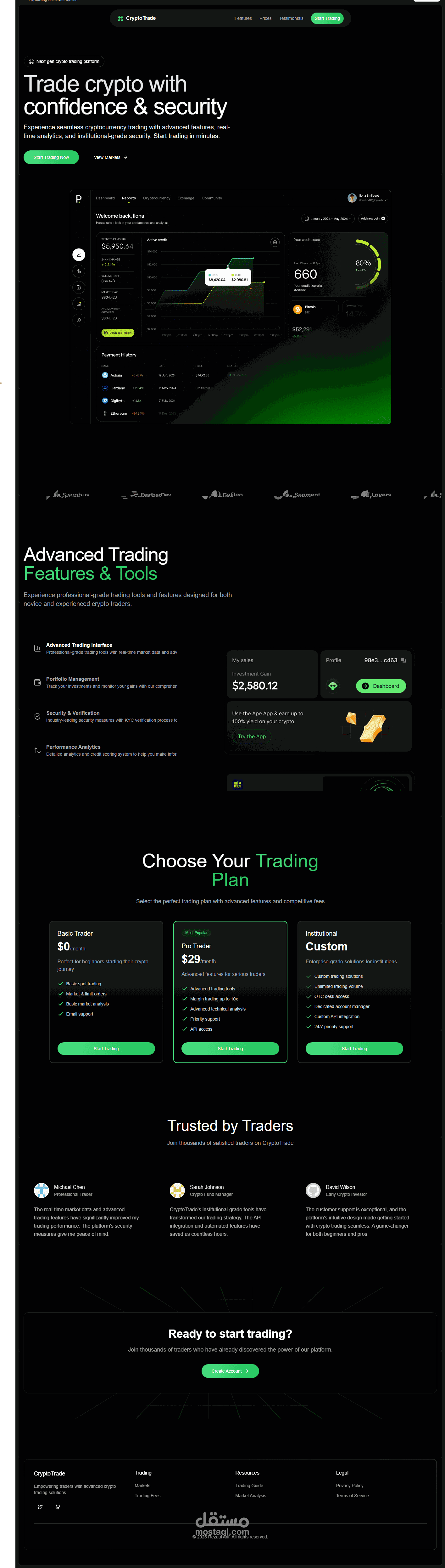 Crypto_Trade Landing Page
