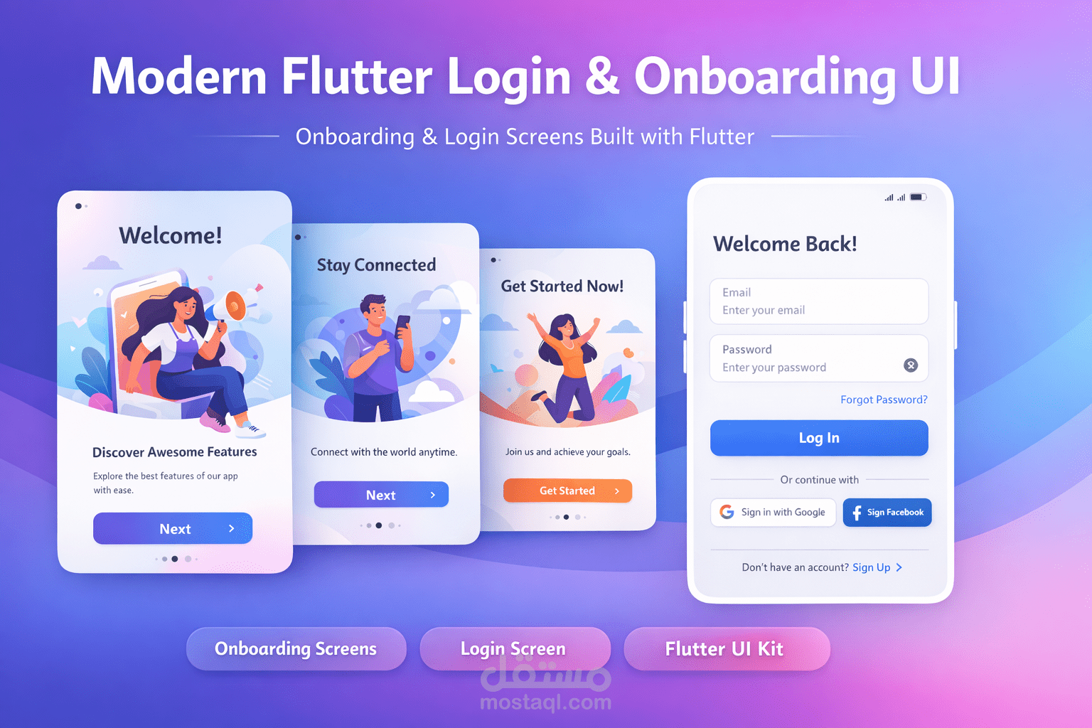Modern Flutter Login & Onboarding UI