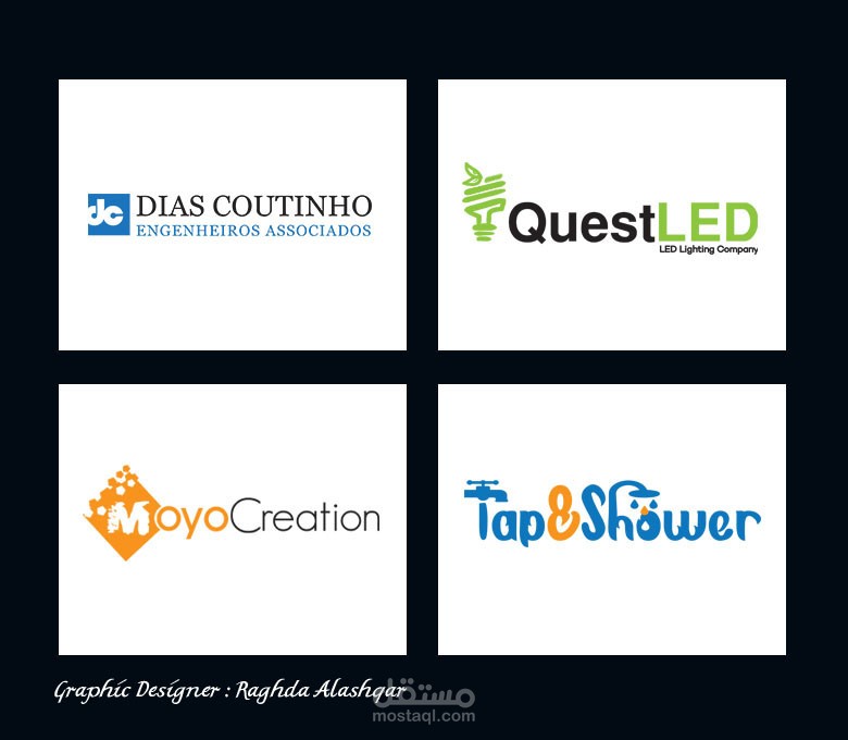 تصميم شعارات باللغة الانجليزية للعديد من الشركات والمواقع الغربية - Logos Designs