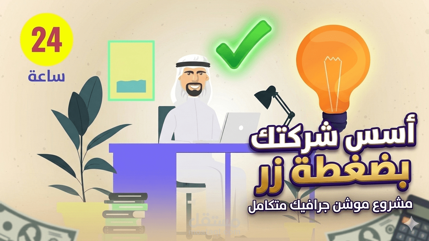 فيديو موشن جرافيك احترافي لمنصة خدمات أعمال رقمية (باللهجة الخليجية).
