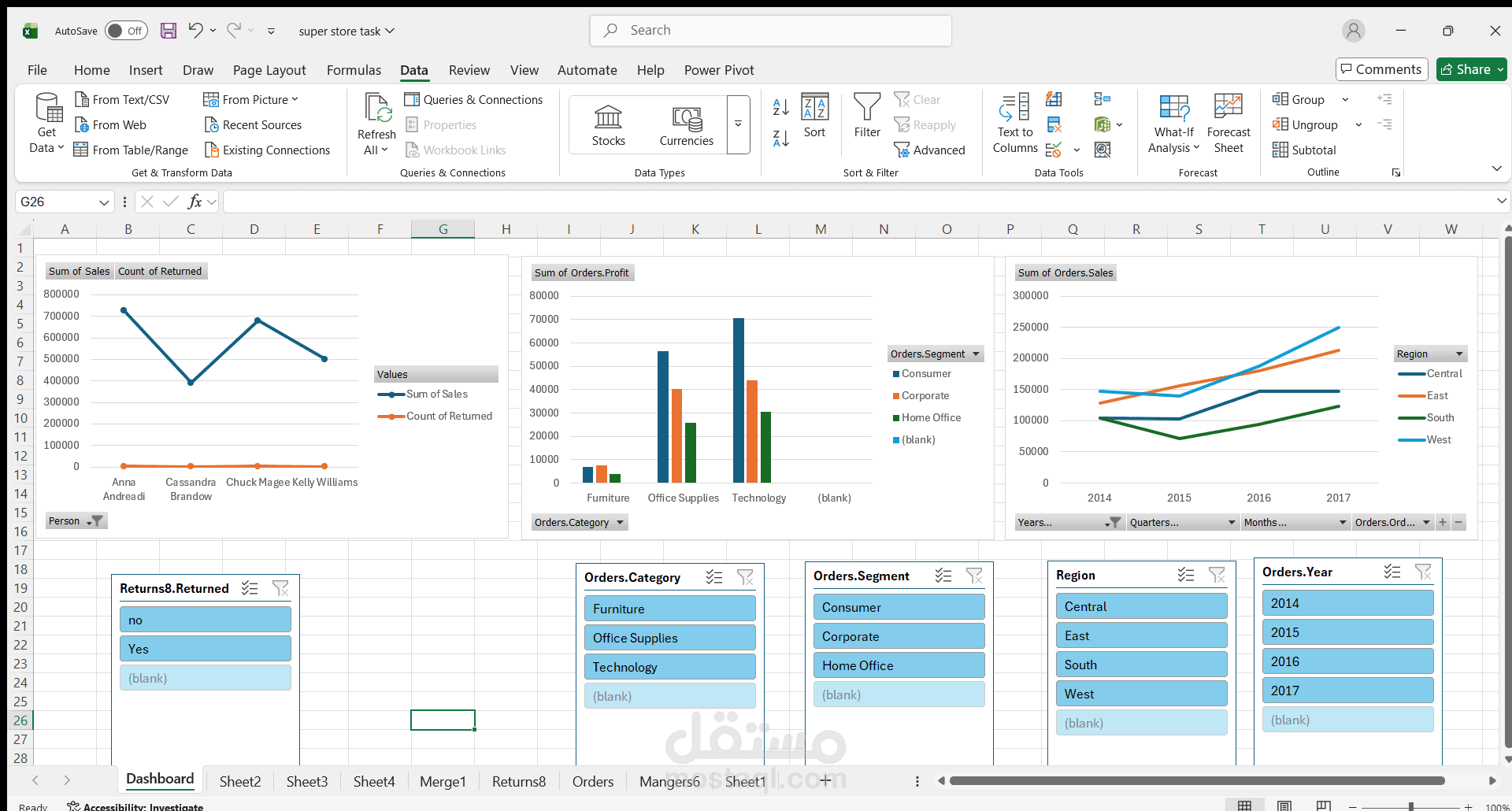 Superstore Sales Analysis(excel,power query,,dashboard)