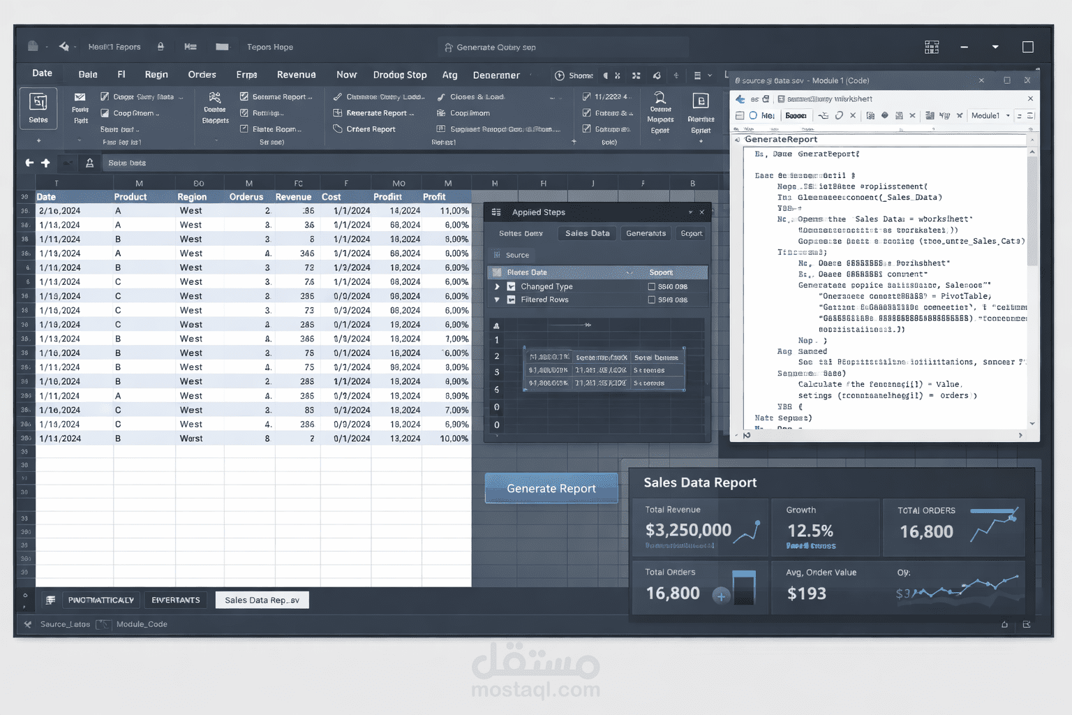 أتمتة تقارير Excel باستخدام VBA وPower Query